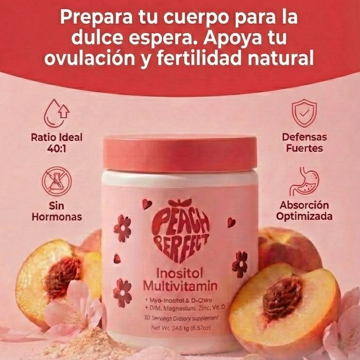 Peach Perfect – Inositol Complex | Preparación para la Maternidad